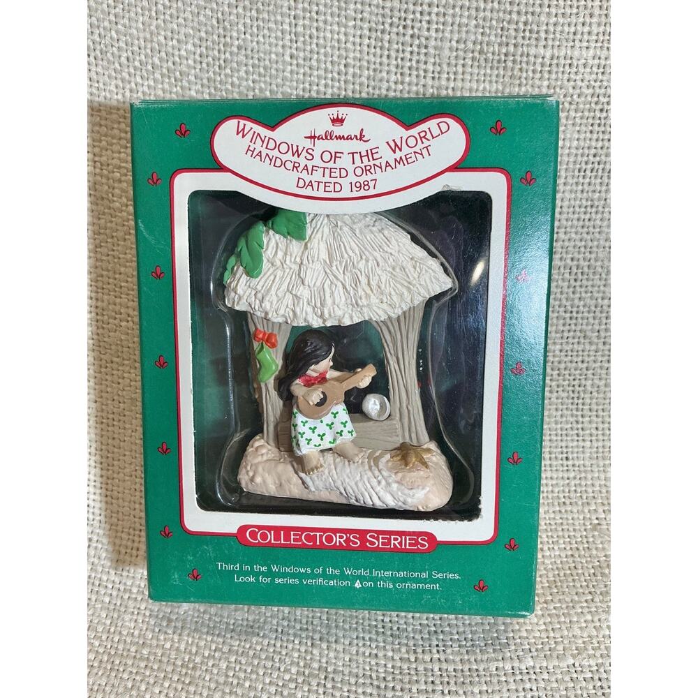 Vintage 1987 collector HALLMARK Keepsake Windows of the World ornament w/ box
